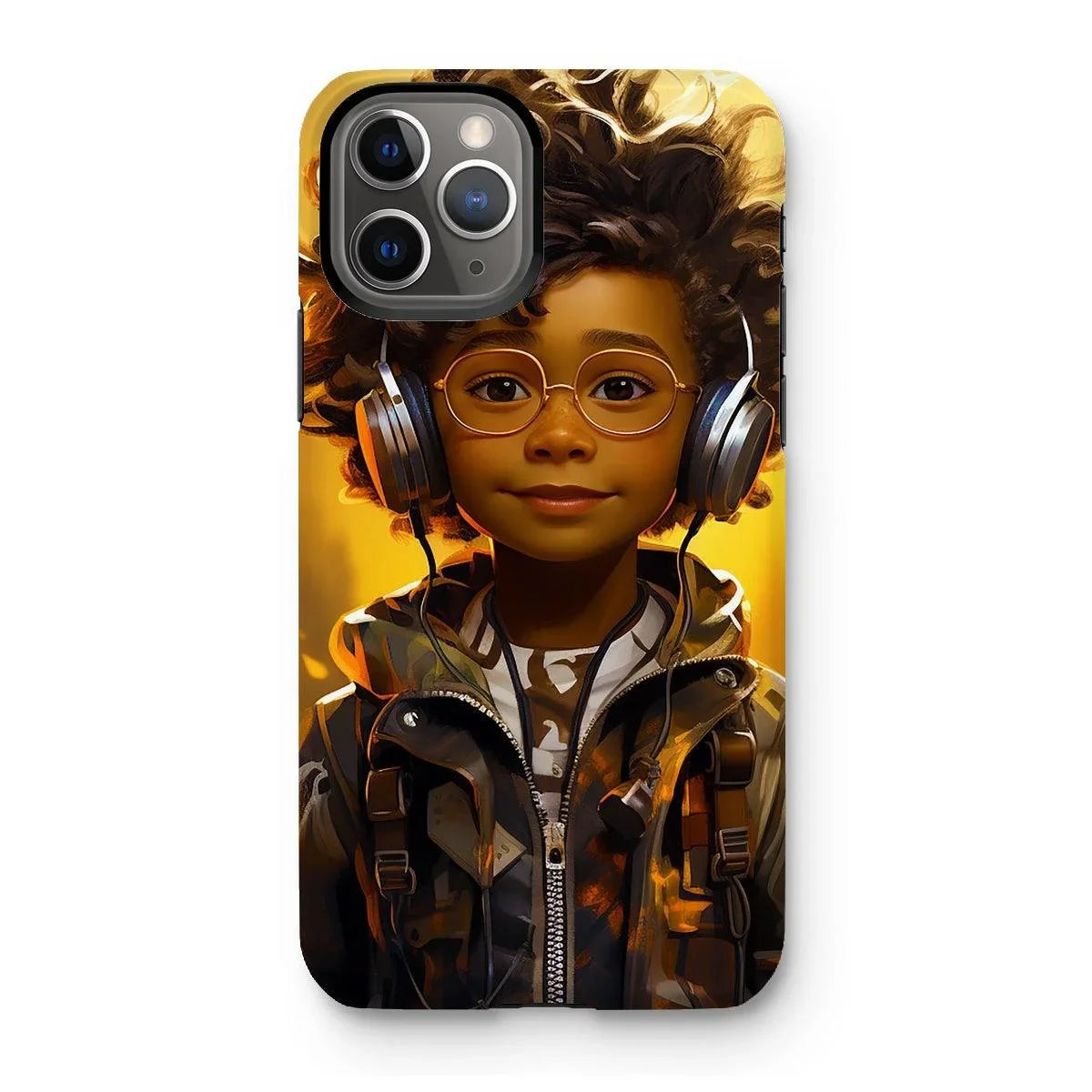Little Boy Dino Dream Earphone: MelanatedMe Adventures by D'Sare Tough Phone Case - D'Sare 