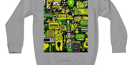 Graffiti Green and Yellow Abstract: A Dive into Vibrant Urban Art Kids Sweatshirt by Prodigi