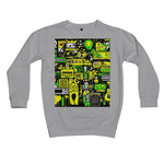 Graffiti Green and Yellow Abstract: A Dive into Vibrant Urban Art Kids Sweatshirt - D'Sare 