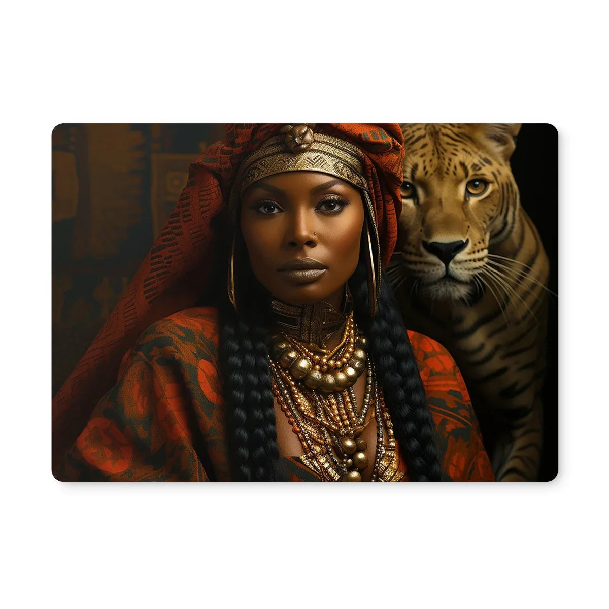Empress Ebony Leopard Luxe MelanatedME Placemat by Prodigi