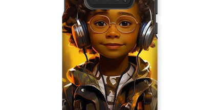 Little Boy Dino Dream Earphone: MelanatedMe Adventures by D'Sare Tough Phone Case by Prodigi