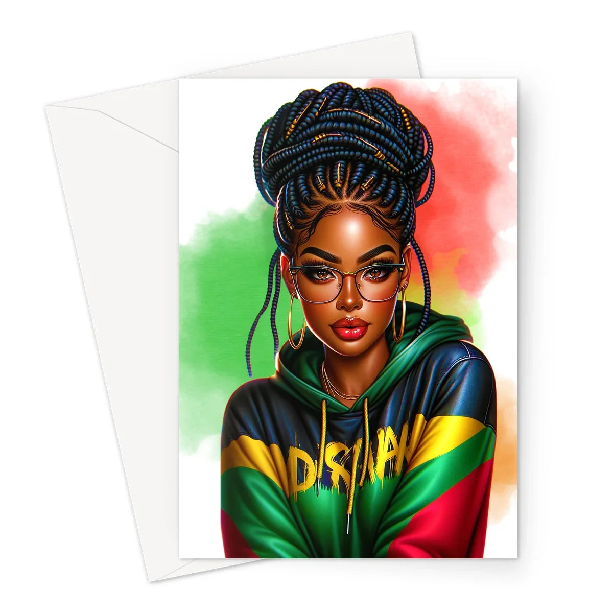 Irie Island Girl Greeting Card by Prodigi
