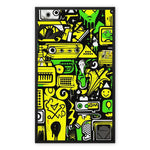 Graffiti Green and Yellow Abstract: A Dive into Vibrant Urban Art Framed Canvas - D'Sare 