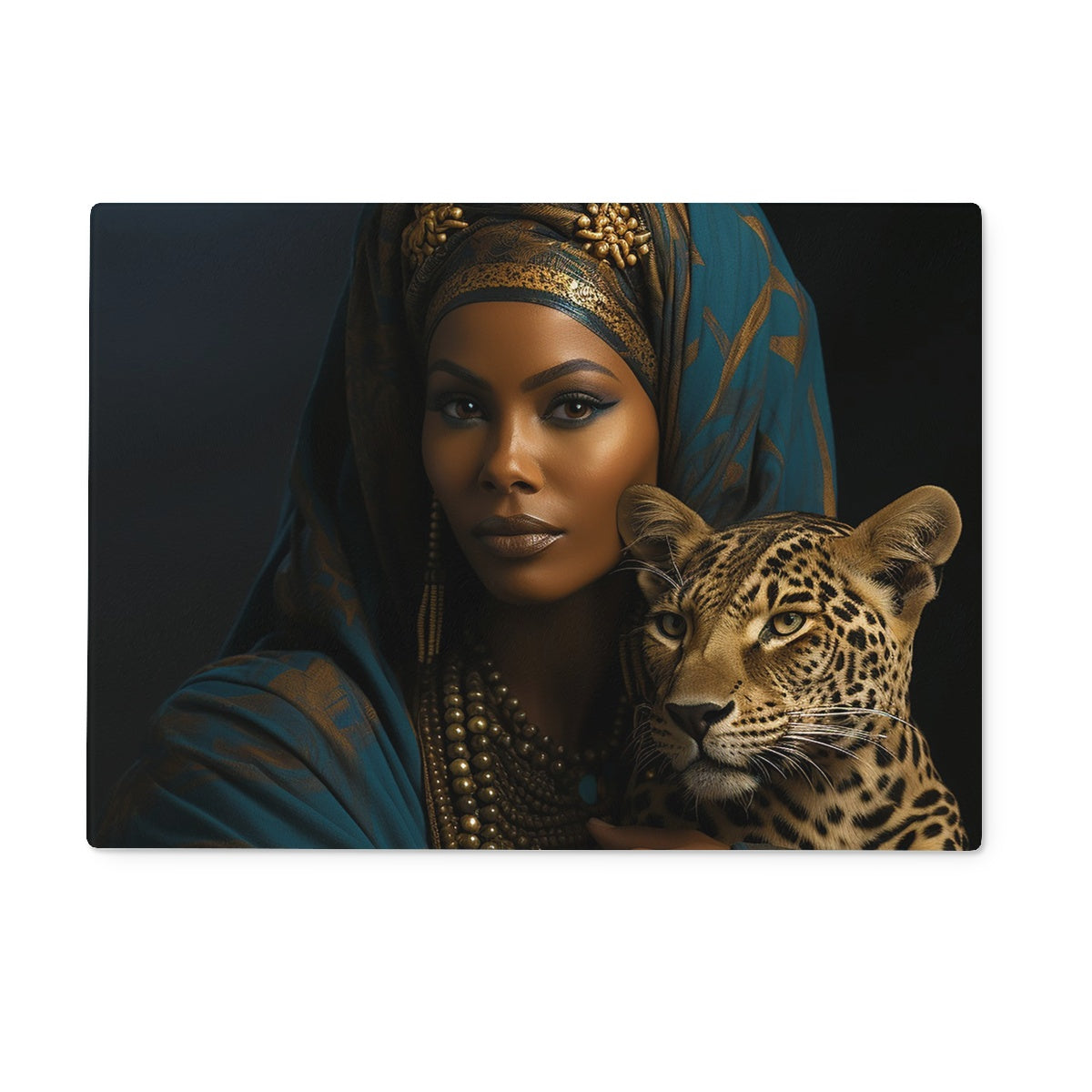 Leopard Luxe Lady Glamorous Empress  Glass Chopping Board