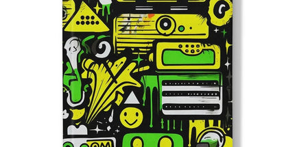 Graffiti Green and Yellow Abstract: A Dive into Vibrant Urban Art Hardback Journal by Prodigi