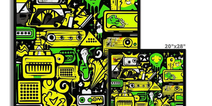Graffiti Green and Yellow Abstract: A Dive into Vibrant Urban Art Framed Print by Prodigi