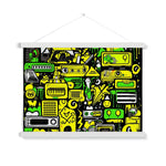 Graffiti Green and Yellow Abstract: A Dive into Vibrant Urban Art Fine Art Print with Hanger - D'Sare 
