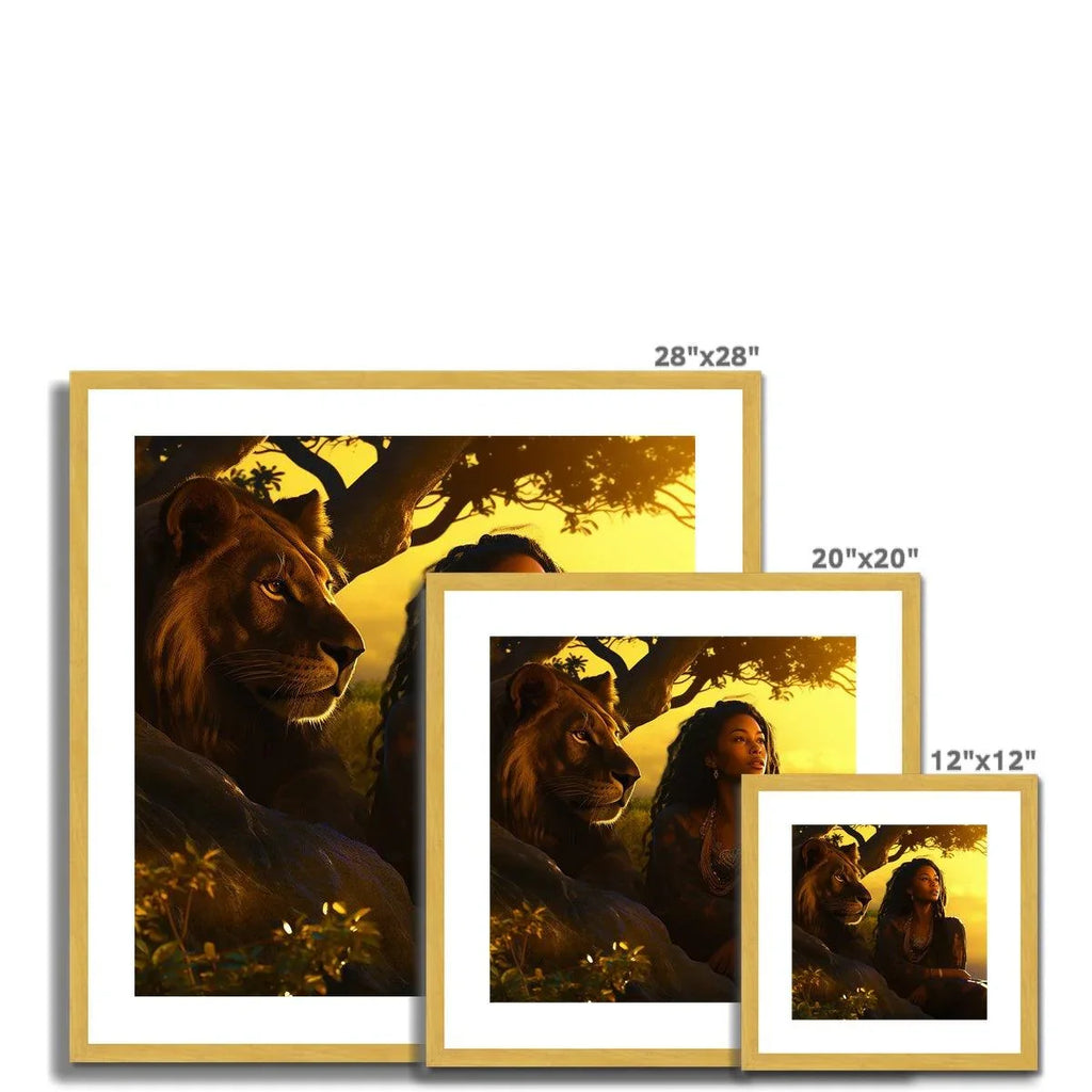 Empress Divine: The Black Feminine & Lion of Judah Legacy Antique Framed & Mounted Print - D'Sare 