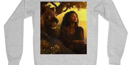 Empress Divine: The Black Feminine & Lion of Judah Legacy Crew Neck Sweatshirt - D'Sare 