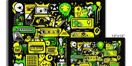Graffiti Green and Yellow Abstract: A Dive into Vibrant Urban Art Budget Framed Poster by Prodigi