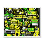 Graffiti Green and Yellow Abstract: A Dive into Vibrant Urban Art Framed Photo Tile - D'Sare 