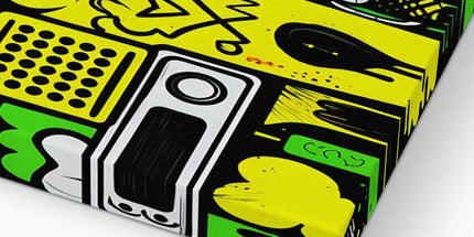 Graffiti Green and Yellow Abstract: A Dive into Vibrant Urban Art Eco Canvas by Prodigi