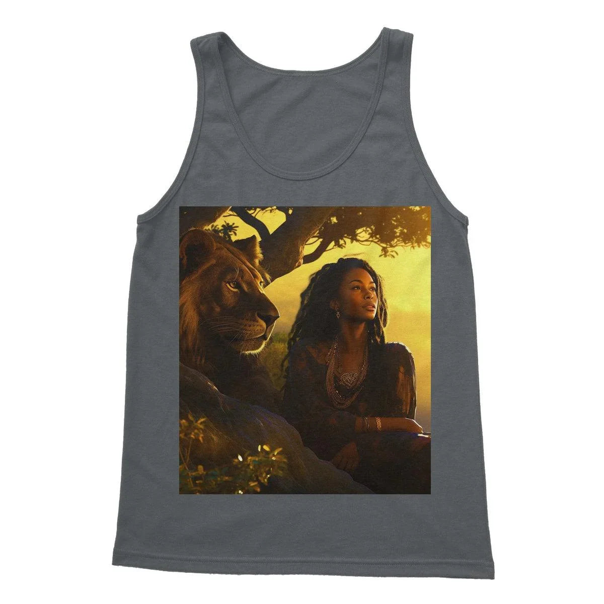 Empress Divine: The Black Feminine & Lion of Judah Legacy Softstyle Tank Top - D'Sare 