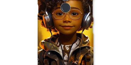 Little Boy Dino Dream Earphone: MelanatedMe Adventures by D'Sare Snap Phone Case - D'Sare 
