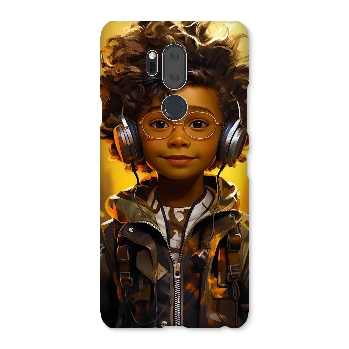 Little Boy Dino Dream Earphone: MelanatedMe Adventures by D'Sare Snap Phone Case - D'Sare 