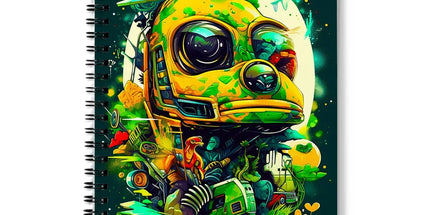 Mechanical Muse: Vibrant Graffiti Odyssey in Surreal Auto Wonderland Notebook by D'Sare