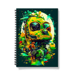 Mechanical Muse: Vibrant Graffiti Odyssey in Surreal Auto Wonderland Notebook - D'Sare