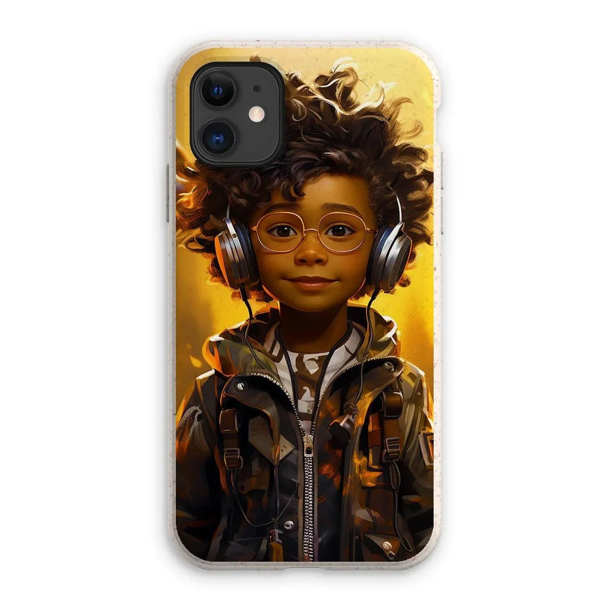 Little Boy Dino Dream Earphone: MelanatedMe Adventures by D'Sare Eco Phone Case - D'Sare 