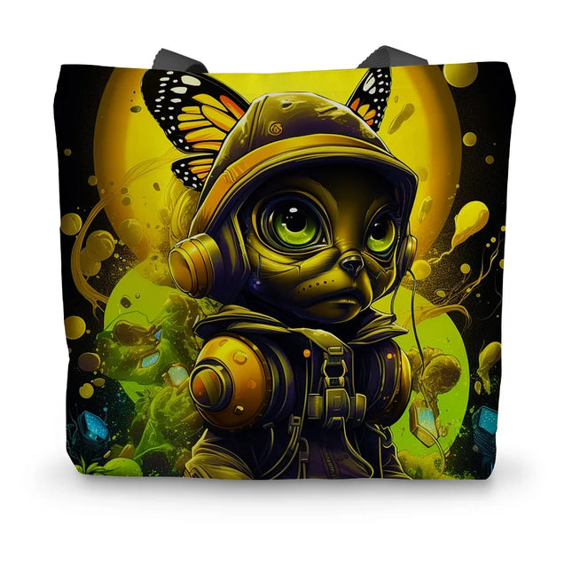 Lunar Explorer Pup | Intergalactic Canine Adventurer - Cosmic Voyage Sci-Fi Enthusiasts Canvas Tote Bag - D'Sare