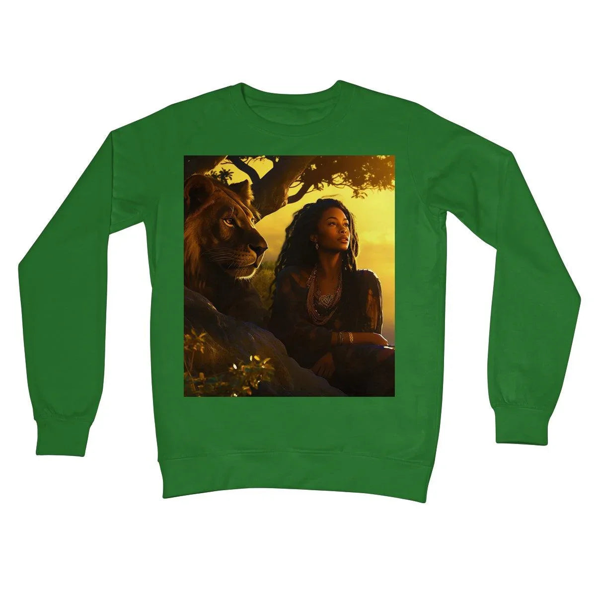 Empress Divine: The Black Feminine & Lion of Judah Legacy Crew Neck Sweatshirt - D'Sare 
