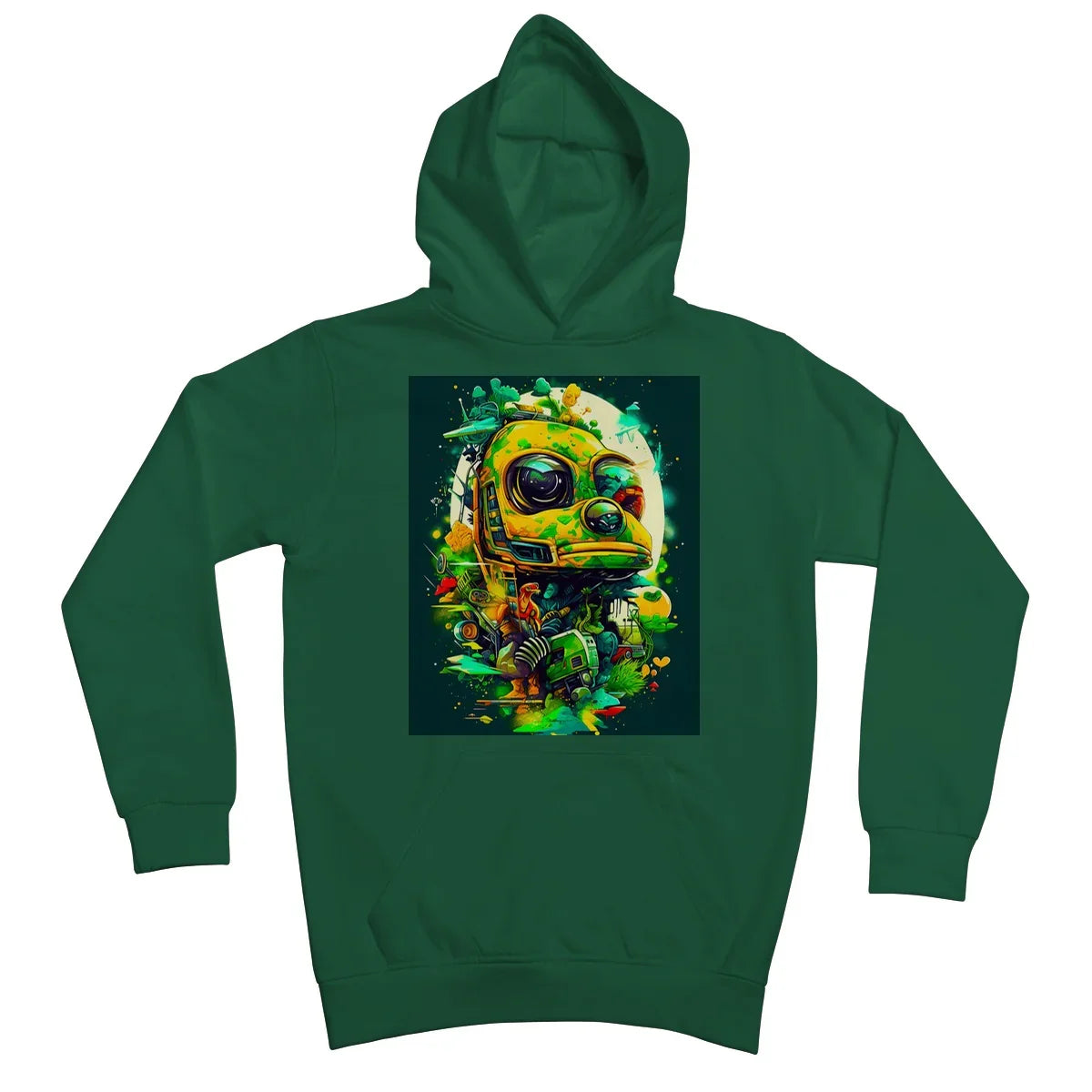 Mechanical Muse: Vibrant Graffiti Odyssey in Surreal Auto Wonderland Kids Hoodie - D'Sare