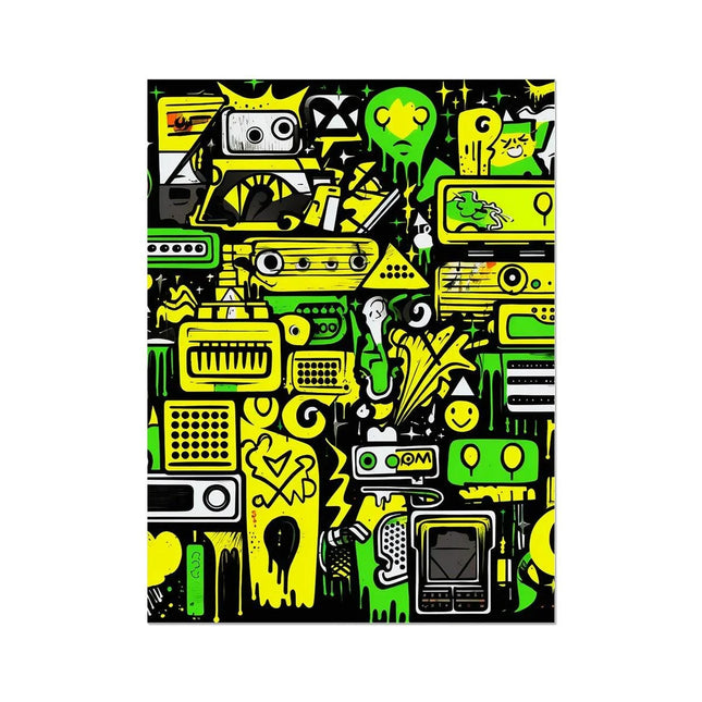 Graffiti Green and Yellow Abstract: A Dive into Vibrant Urban Art Wall Art Poster by Prodigi