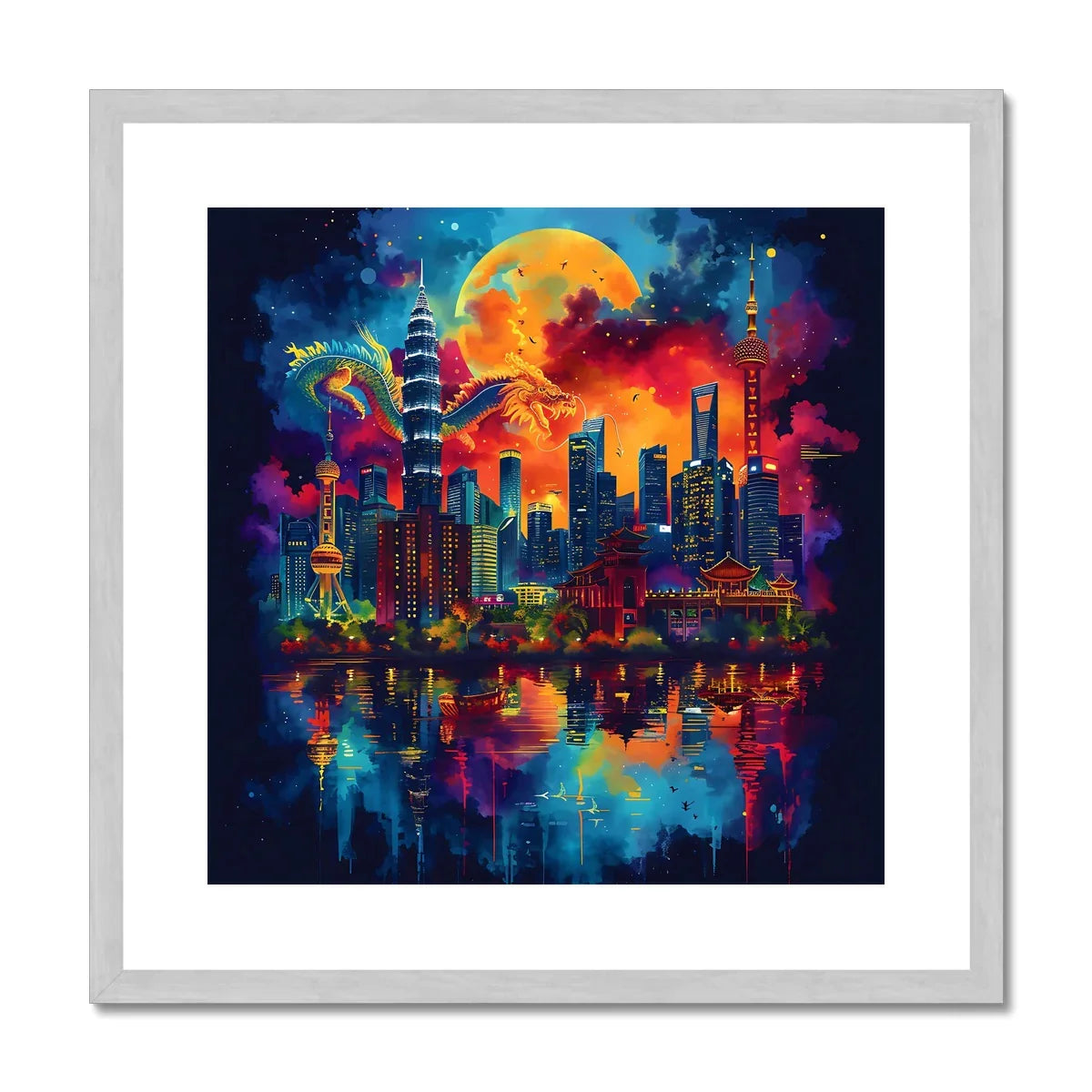 2024 Year Of The Dragon Celebration Antique Framed & Mounted Print - D'Sare