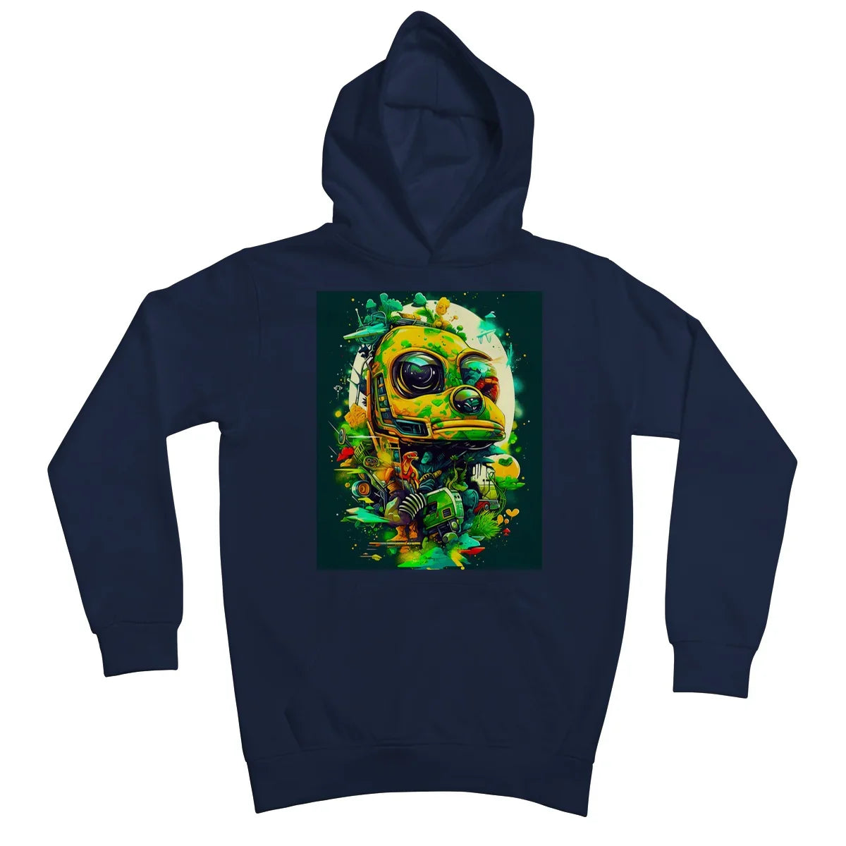 Mechanical Muse: Vibrant Graffiti Odyssey in Surreal Auto Wonderland Kids Hoodie - D'Sare