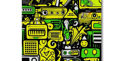 Graffiti Green and Yellow Abstract: A Dive into Vibrant Urban Art Canvas by Prodigi