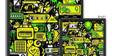 Graffiti Green and Yellow Abstract: A Dive into Vibrant Urban Art Framed Photo Tile by Prodigi