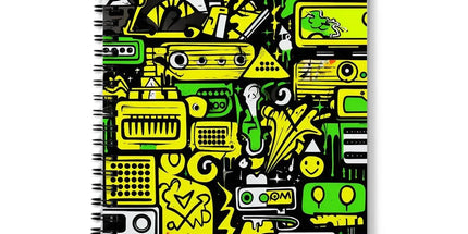 Graffiti Green and Yellow Abstract: A Dive into Vibrant Urban Art Notebook by Prodigi