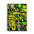 Graffiti Green and Yellow Abstract: A Dive into Vibrant Urban Art Notebook by Prodigi