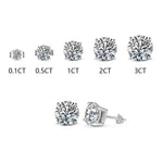 8.0mm 2 Carat 100% 925 Sterling Silver Moissanite Stud Earrings - D'Sare