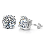 8.0mm 2 Carat 100% 925 Sterling Silver Moissanite Stud Earrings - D'Sare