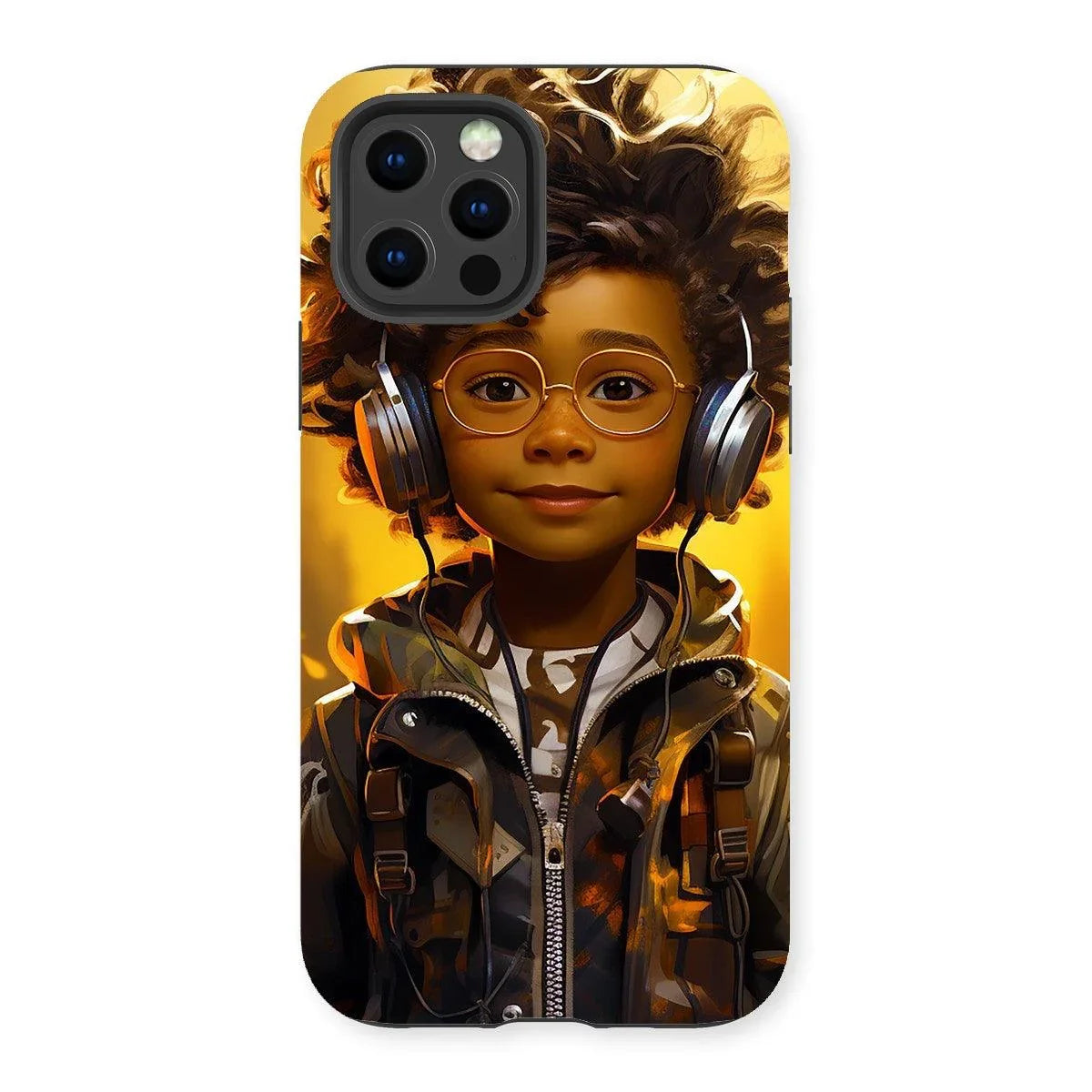 Little Boy Dino Dream Earphone: MelanatedMe Adventures by D'Sare Tough Phone Case - D'Sare 