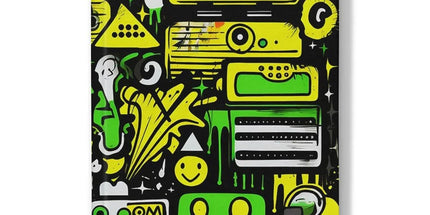 Graffiti Green and Yellow Abstract: A Dive into Vibrant Urban Art Hardback Journal by Prodigi