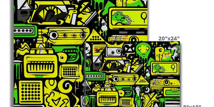 Graffiti Green and Yellow Abstract: A Dive into Vibrant Urban Art Canvas by Prodigi