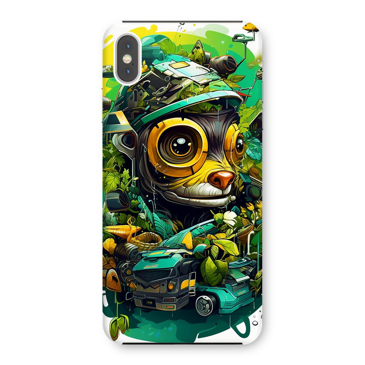 Nature's Resilience: Surreal Auto-Forest Artwork - Whimsical Raccoon and Greenery Infused Car  Snap Phone Case