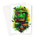 Graffiti Odyssey Surreal Urban Jungle Car Junk Yard Greeting Card by D'Sare
