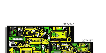 Graffiti Green and Yellow Abstract: A Dive into Vibrant Urban Art Budget Framed Poster by Prodigi