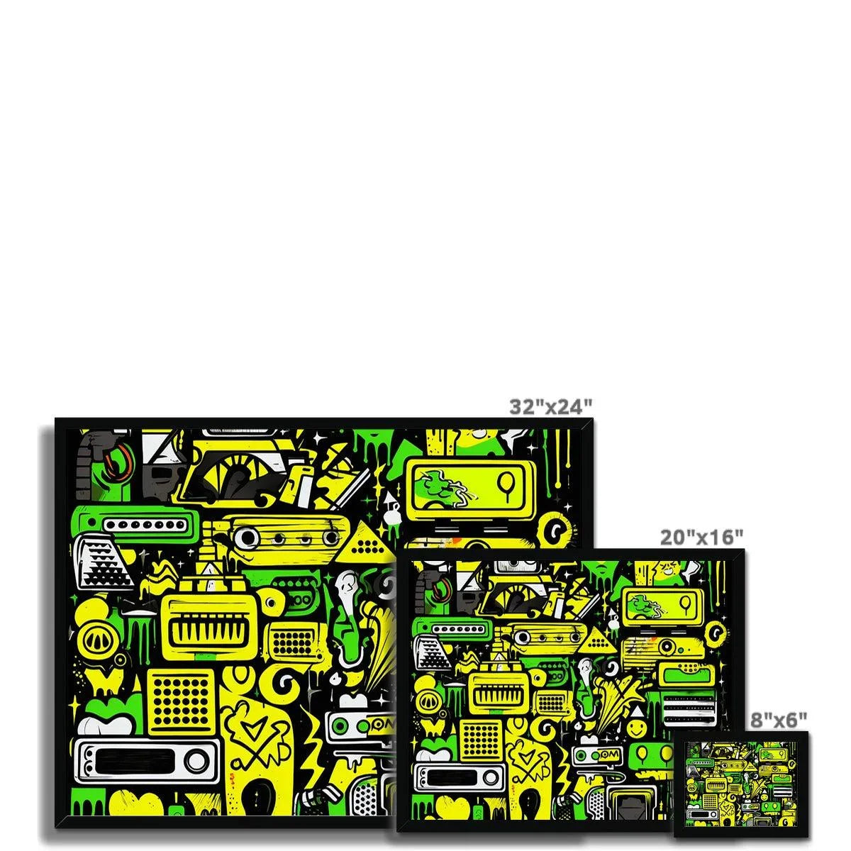 Graffiti Green and Yellow Abstract: A Dive into Vibrant Urban Art Budget Framed Poster - D'Sare 