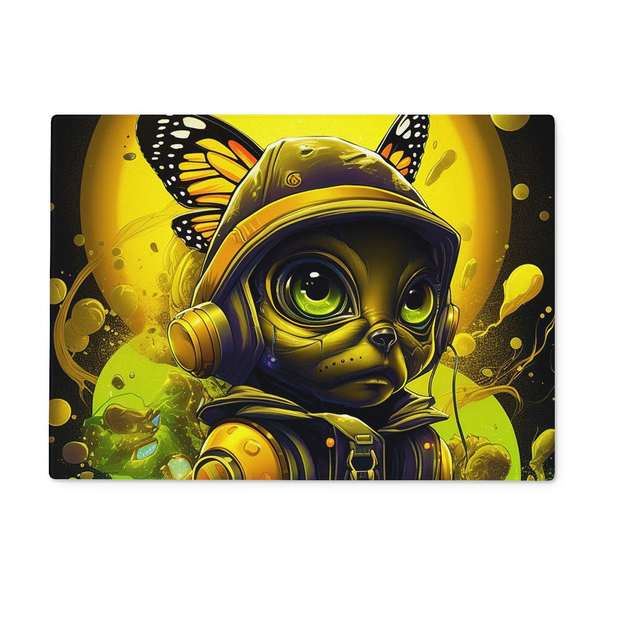 Lunar Explorer Pup | Intergalactic Canine Adventurer - Cosmic Voyage Sci-Fi Enthusiasts Glass Chopping Board