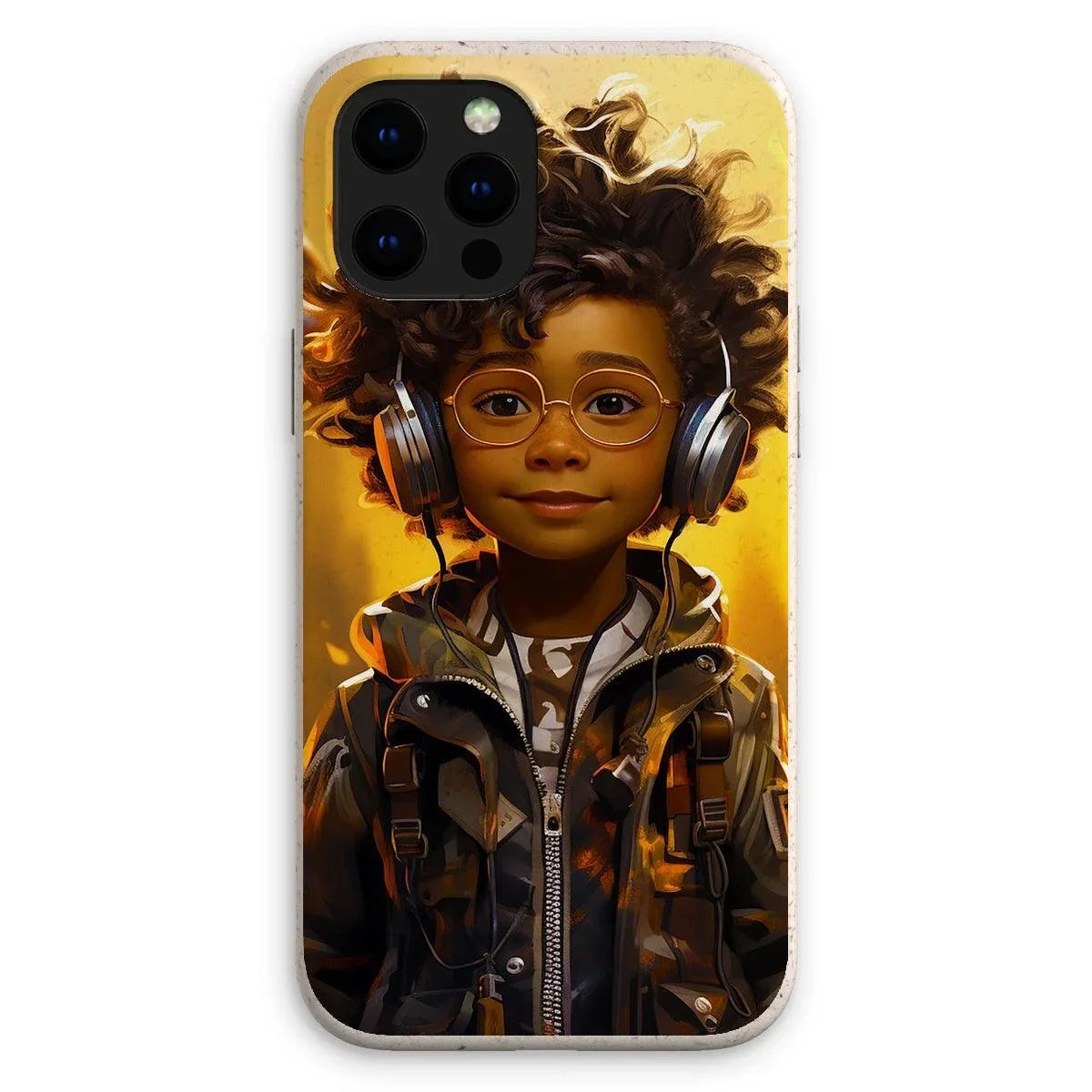 Little Boy Dino Dream Earphone: MelanatedMe Adventures by D'Sare Eco Phone Case - D'Sare 