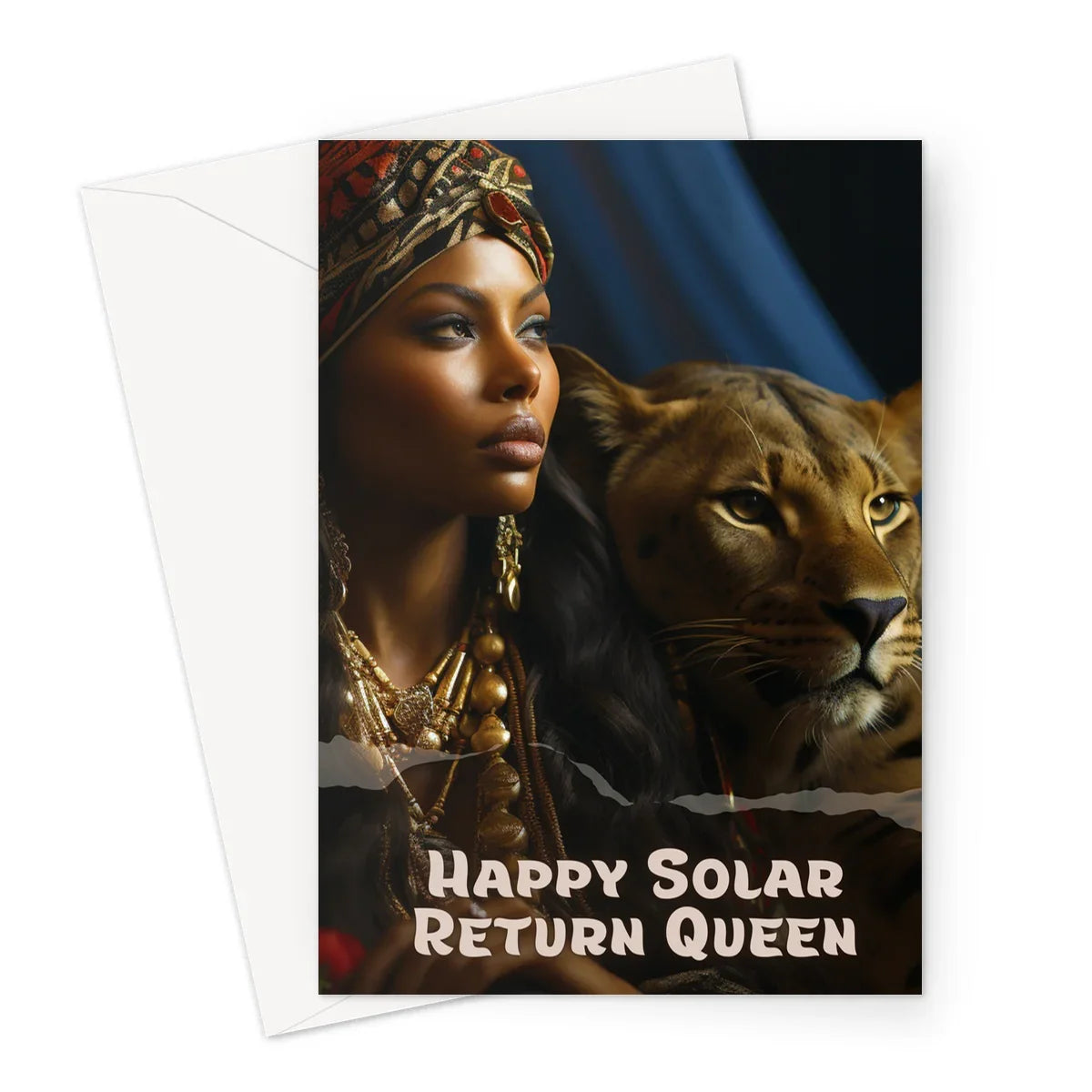 Happy Solar Return Empowered Ebony Sentiments Greeting Card by D'Sare