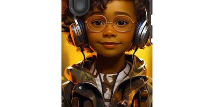 Little Boy Dino Dream Earphone: MelanatedMe Adventures by D'Sare Tough Phone Case by Prodigi