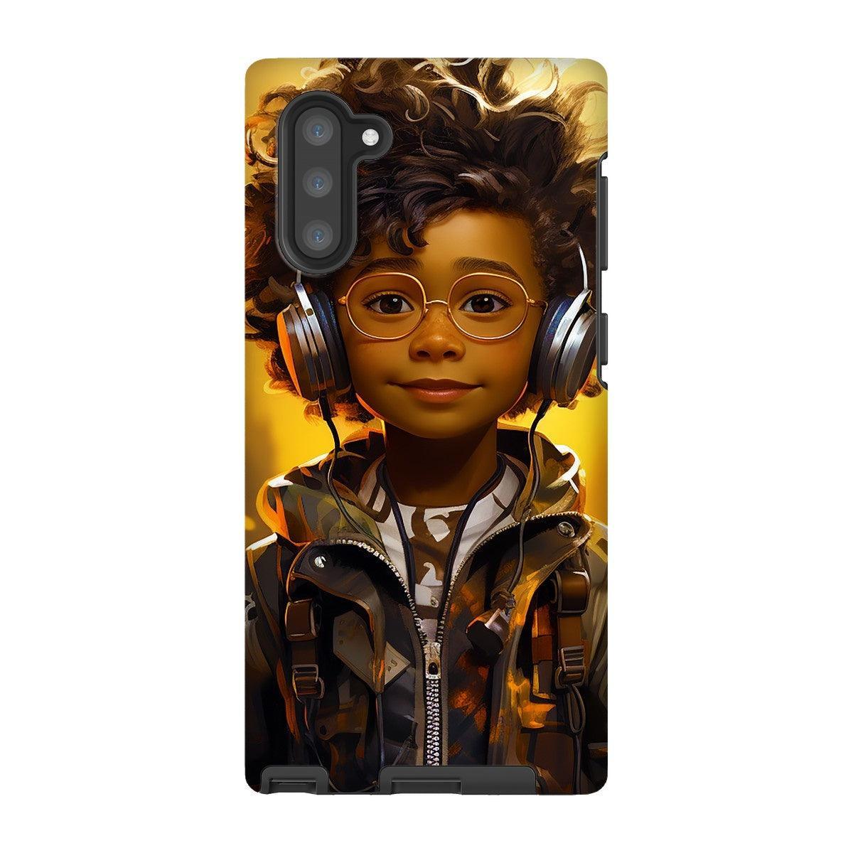 Little Boy Dino Dream Earphone: MelanatedMe Adventures by D'Sare Tough Phone Case - D'Sare 