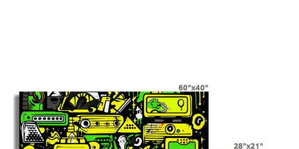 Graffiti Green and Yellow Abstract: A Dive into Vibrant Urban Art Wall Art Poster by Prodigi