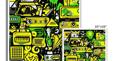 Graffiti Green and Yellow Abstract: A Dive into Vibrant Urban Art Framed Print by Prodigi