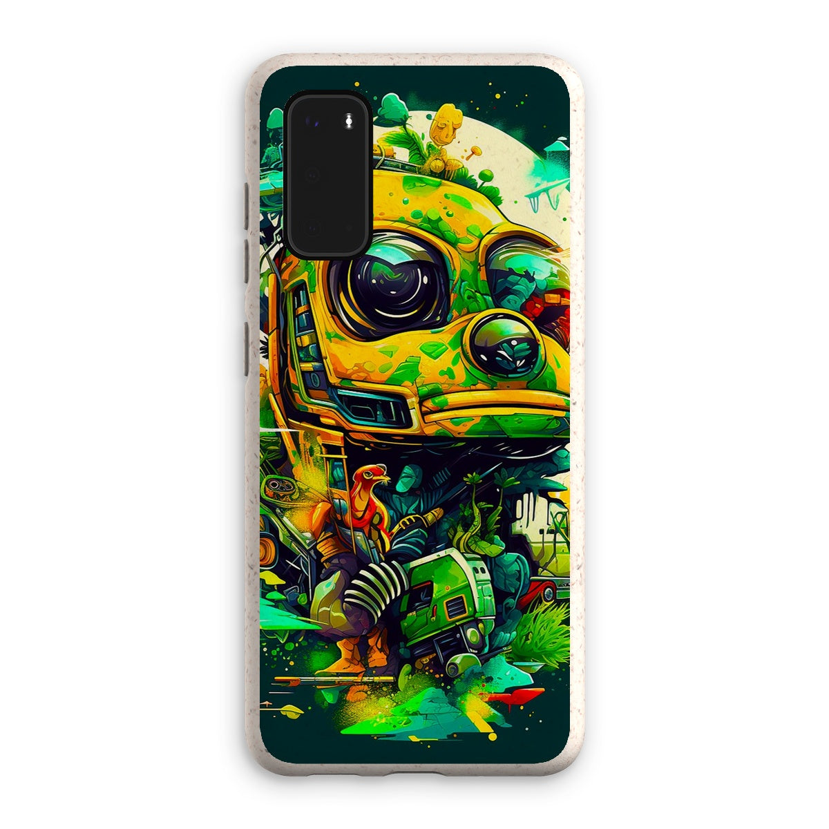 Mechanical Muse: Vibrant Graffiti Odyssey in Surreal Auto Wonderland Eco Phone Case