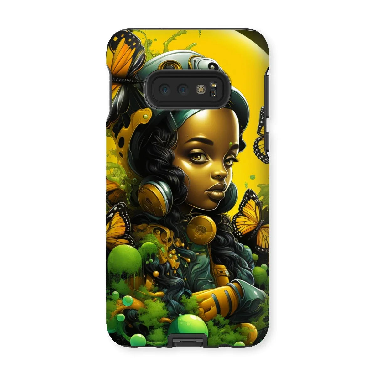 Monarch Butterfly Urban Fantasy Art Print - Afrofuturistic Girl with Butterflies Tough Phone Case - D'Sare